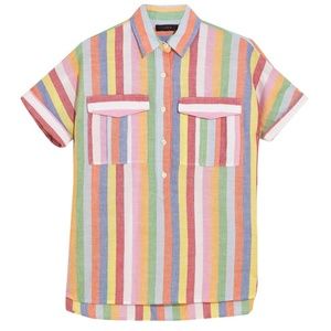 J.Crew Rainbow Candy Short Sleeve Popover Shirt